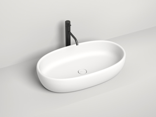 Раковина из искусственного камня S-Stone Salini LUCE 110721M 70х40 накладная цвет белый без отверстий под смеситель